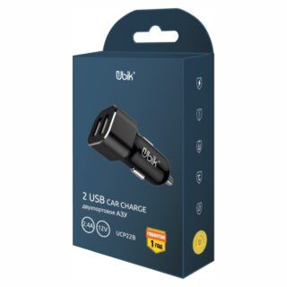 Автомобильное зарядное устройство с портом 2,4А USBx2 Красный